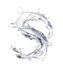 Blue water or wave splash isolated on transparent background png 