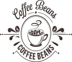 Beans Of Coffee Silhouette vector