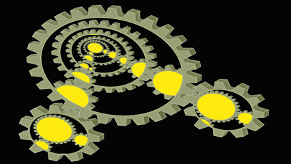 Abstract gear wheels 