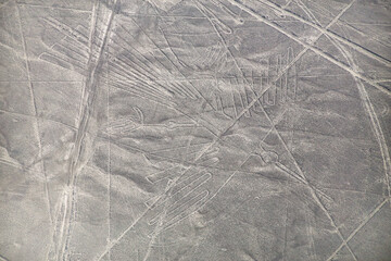 Aerial view of Nazca Lines geoglyphs in Peru