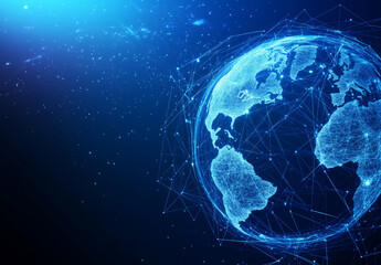 Fototapeta premium Digital globe representation with network connections in space