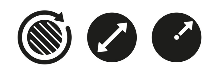 Circle measurement icon. Diameter icon
