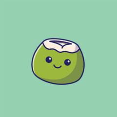 Coconut smile face mascot cartoon illustration
