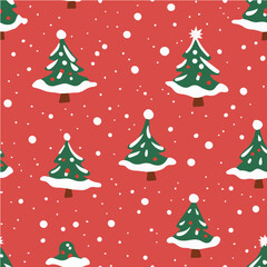 Seamless pattern of Cute Christmas tree illustration