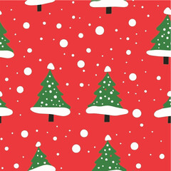 Seamless pattern of Cute Christmas tree illustration