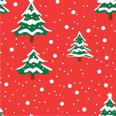 Seamless pattern of Cute Christmas tree illustration
