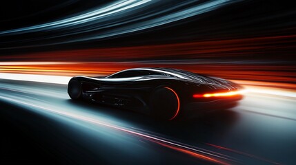 fast moving car on the road