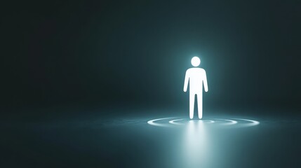 Obraz premium Person within a circle, exploring minimalist concepts in visual art and design
