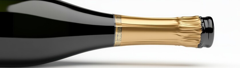 Golden champagne bottle, a festive celebration drink for new year's, holidays and special occasions