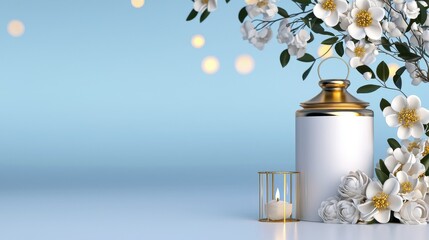 Elegant White Flowers & Gold Candle Mockup | Minimalism: The clean ...