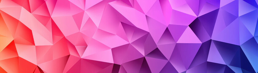 Obraz premium Vibrant abstract background featuring geometric pattern of triangles in shades of red, pink, and purple, creating dynamic and colorful texture