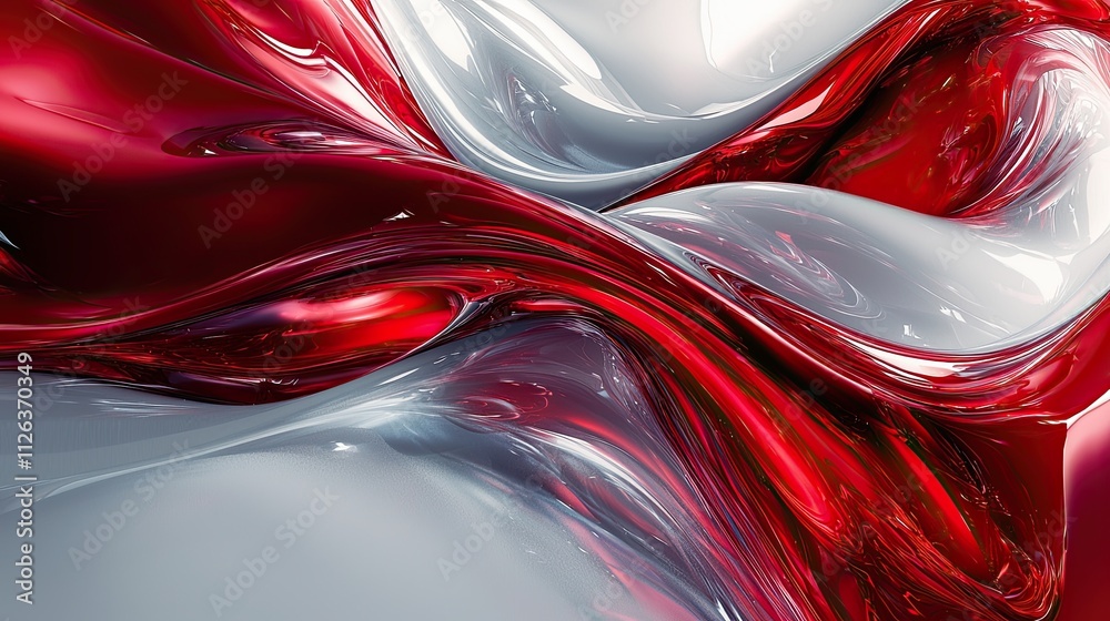 Poster abstract swirl of red and white colors creates a dynamic visual experience in a modern artistic repr