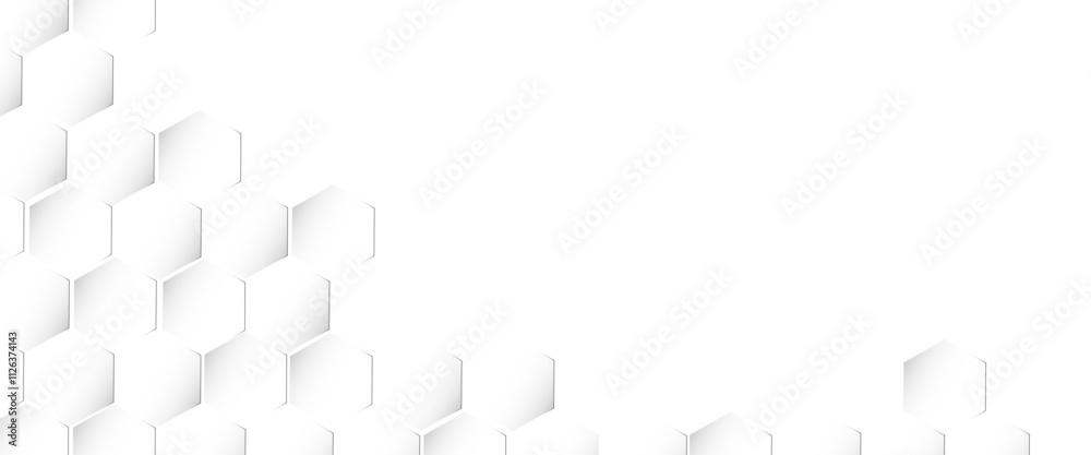 Aufkleber Vector hexagons pattern. Geometric abstract background with simple hexagonal elements. Medical, technology or science design