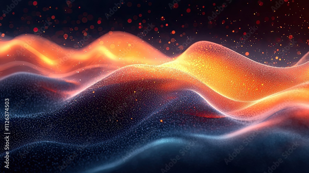 Poster colorful abstract waves of light and texture create a dynamic visual experience in an imaginative la