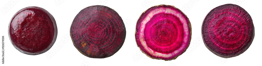 Poster A beetroot slice in a round shape, isolated on a transparent background.
