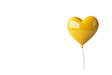 a yellow heart shaped balloon