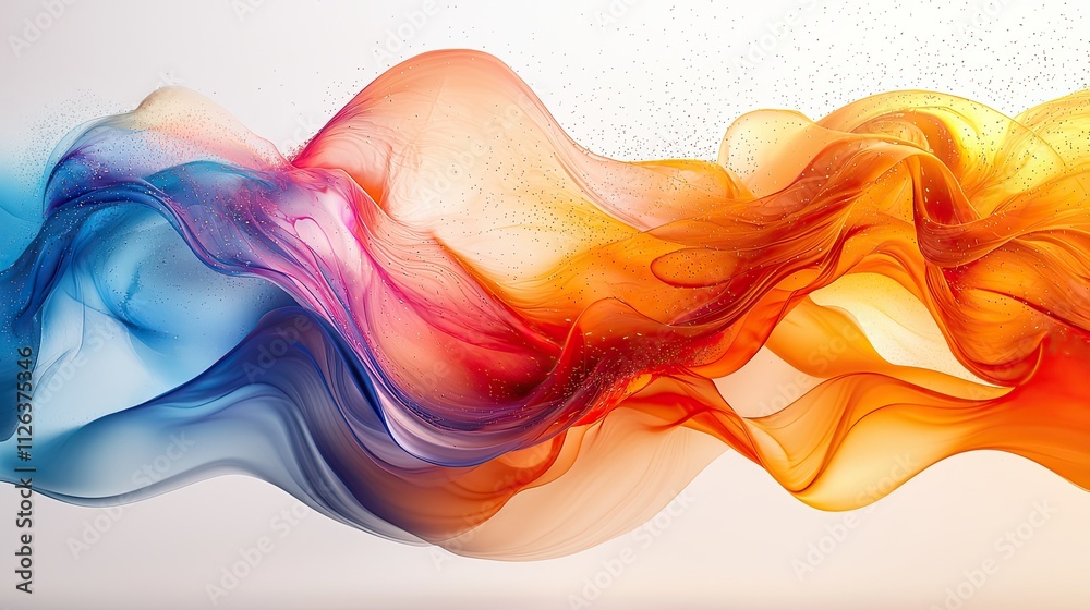 Poster fluid patterns of vibrant colors create an enchanting abstract design that captivates the viewer's a