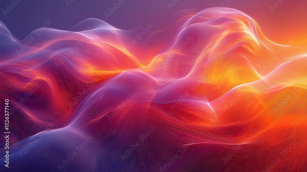 Poster abstract representation of vibrant waves of color creating a captivating visual experience in a surr