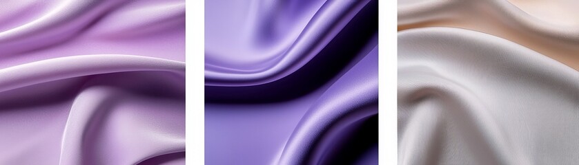 Luxurious satin surface in deep purple textiles close-up elegance