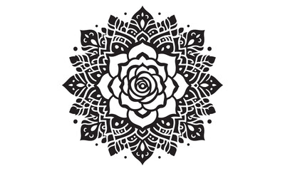 Tribal skull tattoo with floral rose pattern design