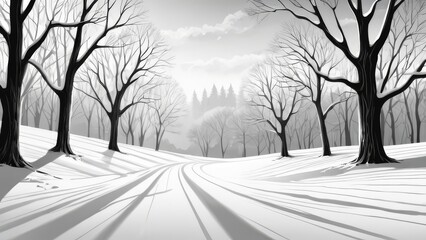 landscape with trees