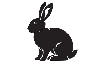 Illustration of a cute fluffy brown rabbit isolated on white background
