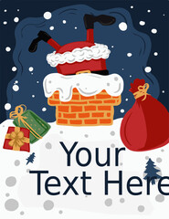 chrismast gift flayer postcard vector editable element