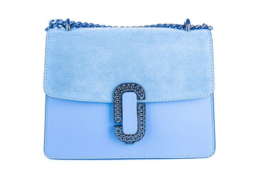Bag clutch isolated on white fashion leather