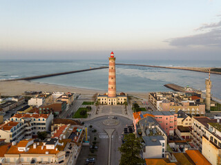 Farol de Aveiro en la freguesia de Gafanha da Nazaré, municipio Ílhavo, Portugal