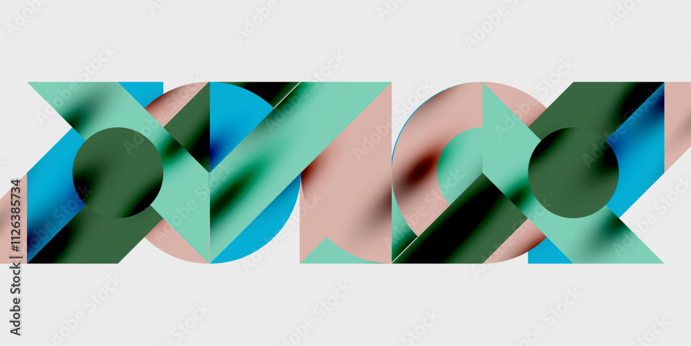Poster Vibrant abstract background circles with smooth gradients, creating a dynamic and modern design. Ideal for creative, tech, or contemporary-themed projects