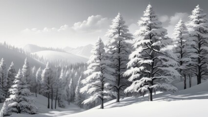Obraz premium winter forest in the mountains