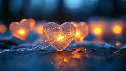 Fototapeta premium heart-shaped light string Happy Valentine’s Day