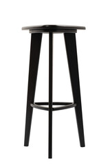 wooden chair on three legs in wenge color, isolated on a white background