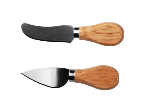 cutlery, knives for cheese and pate, isolated on a white background