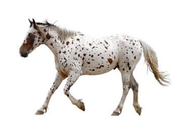 Graceful Appaloosa Horse Walking: An Icon of Equine Elegance Isolated on Transparent Background