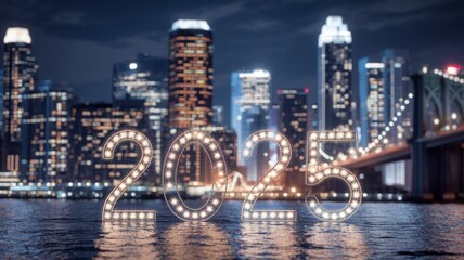 Fototapeta premium Luminous Dreams of New Year 2025