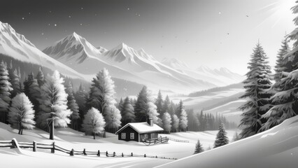 Fototapeta premium winter landscape with snow covered trees