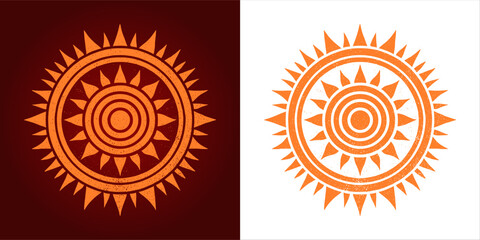 Fototapeta premium icon logo of sun - grunge style (artwork 8)