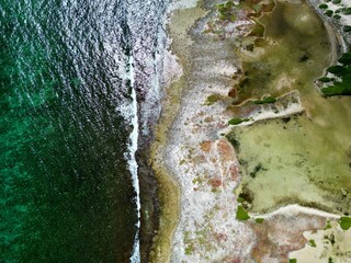 Coast line Bonaire, drone view