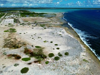 Coast line Bonaire, drone view