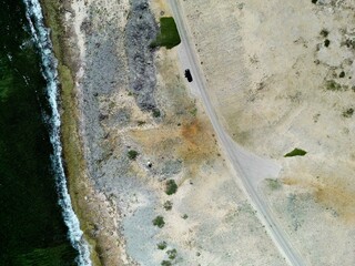 Coast line Bonaire, drone view