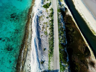 Coast line Bonaire, drone view