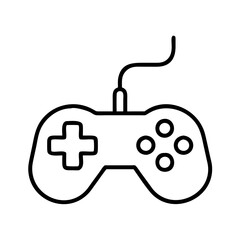 gamecontroller icon, technology vector icon, electronic vector illustration - black outline icon of gamecontroller symbolizing technology, electronic, and evolution in simple design.