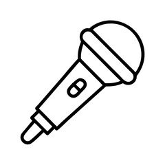 microphone icon, technology vector icon, electronic vector illustration - black outline icon of microphone symbolizing technology, electronic, and evolution in simple design.
