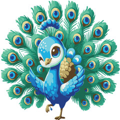 
Cute peacock vector illustration and art work