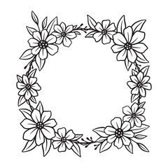 circle frame with flowers