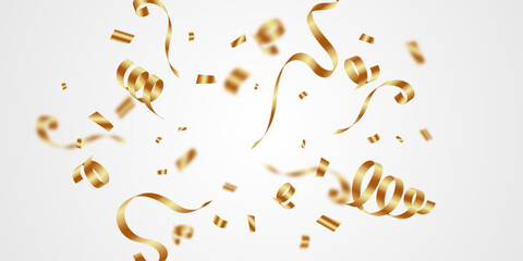 golden confetti background for festival decoration vector illustration