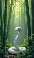竹林と白蛇