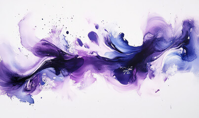Expressive abstract watercolor painting fluid purple blue hues dynamic flowing energetic artistic modern contemporary creative swirling abstract art watercolor painting art canvas texture color