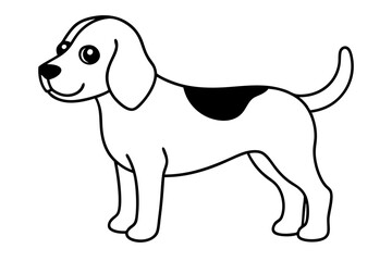 Beagle Dog Minimalist Vector Line Art